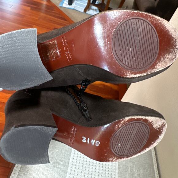 Chie Mihara Chocolate Brown Suede Leather Angle Boots with chunky Heel Size 6 - Picture 6 of 9